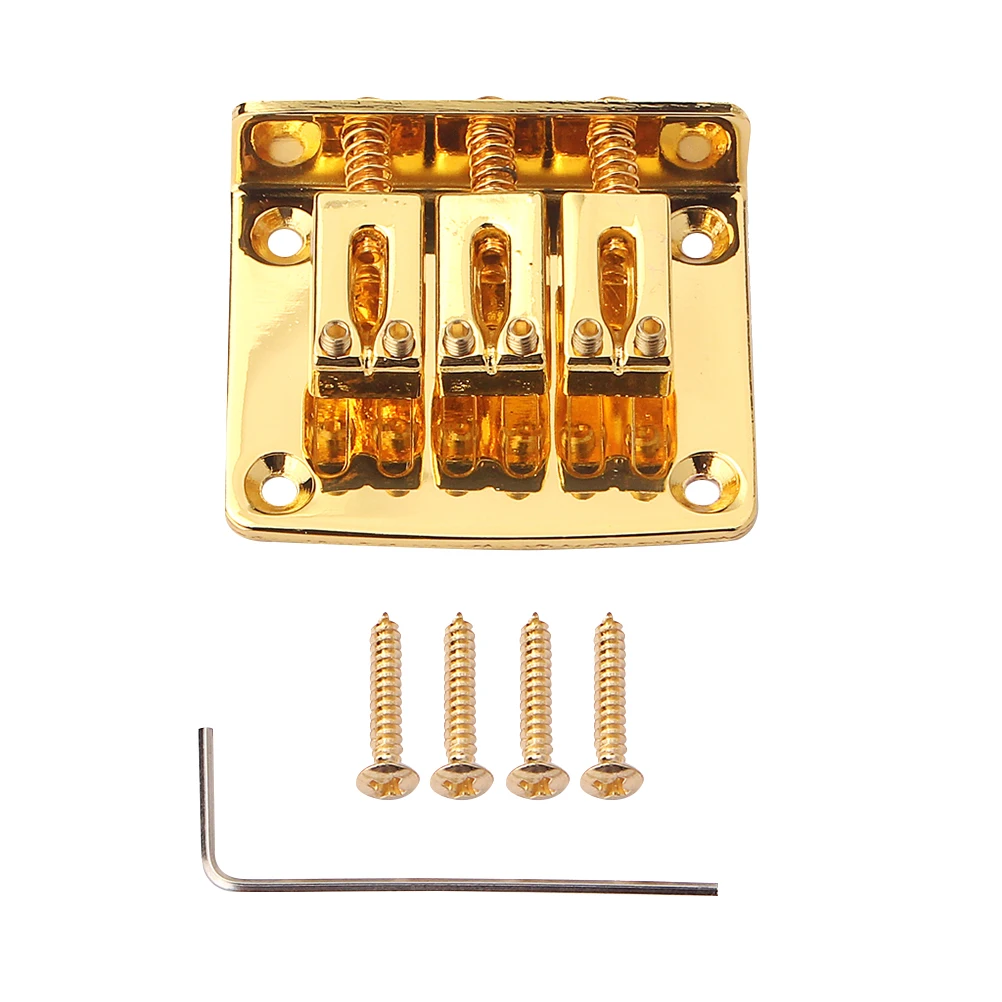 

Metal 3 String With 4 Screws Bass Bridge For Jazz Vintage Style Top Load Bridge Plate Durable Solid Cigar Box Guitar