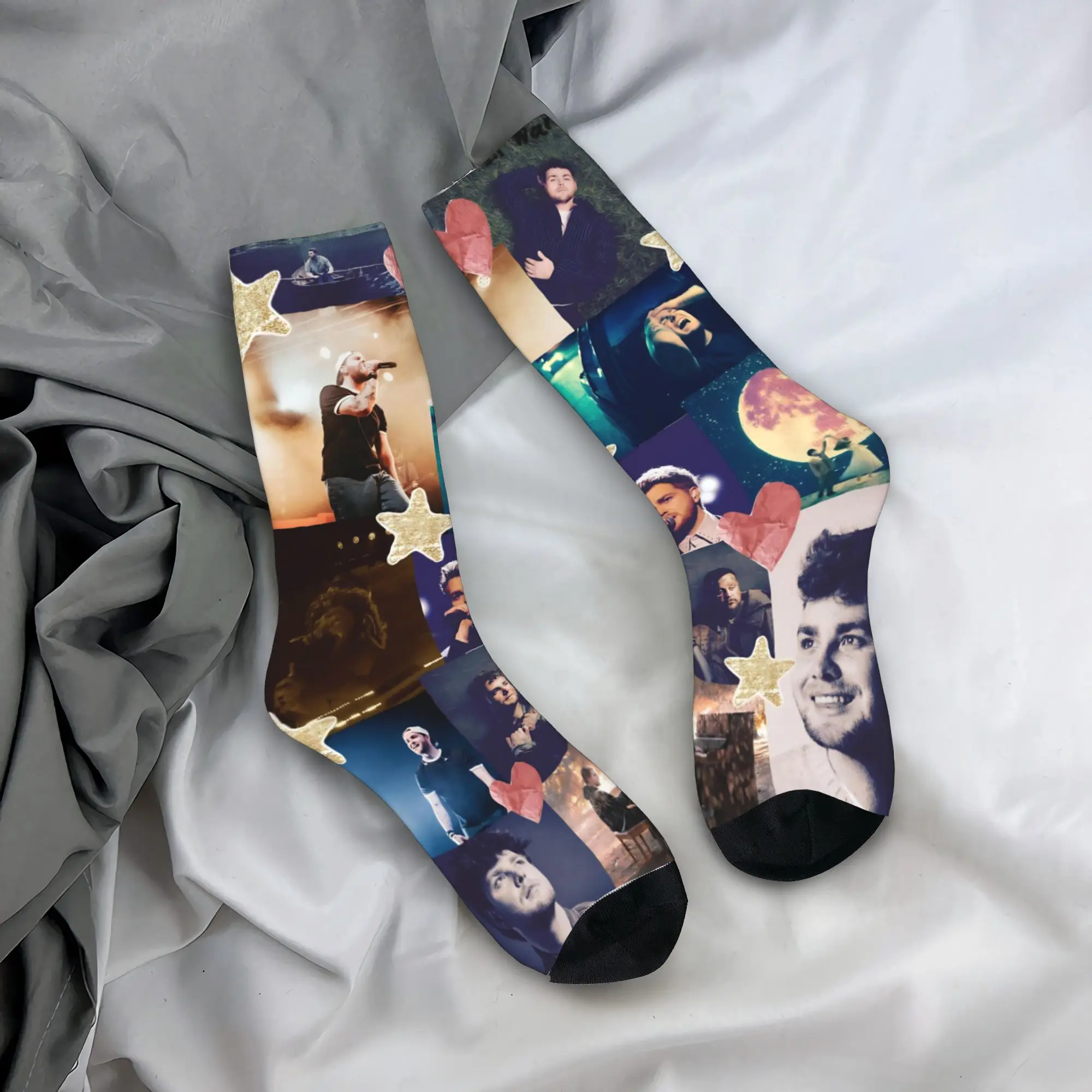 Alex Warren Rapper Stockings Men  Socks Quality Casual Socks Autumn Outdoor Sports Non Slip Printed Socks Gift Idea