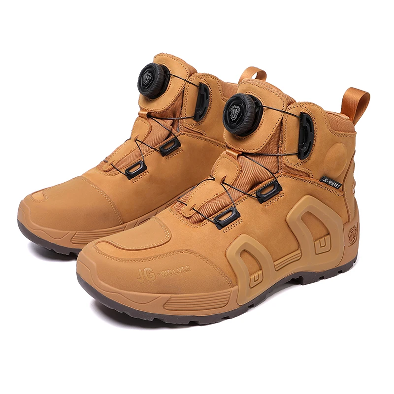 Botas de motociclismo impermeables de cuero de vaca transpirables antideslizantes resistentes al desgaste zapatos de moto de turismo para hombres y mujeres