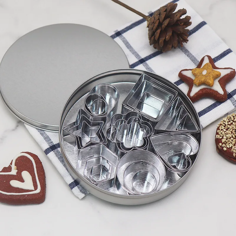 Stainless Steel Sugar Biscuit Press Stamp Embosser Cookie Cutter DIY Fondant Cake Mold Pastry Decor Baking Accesories