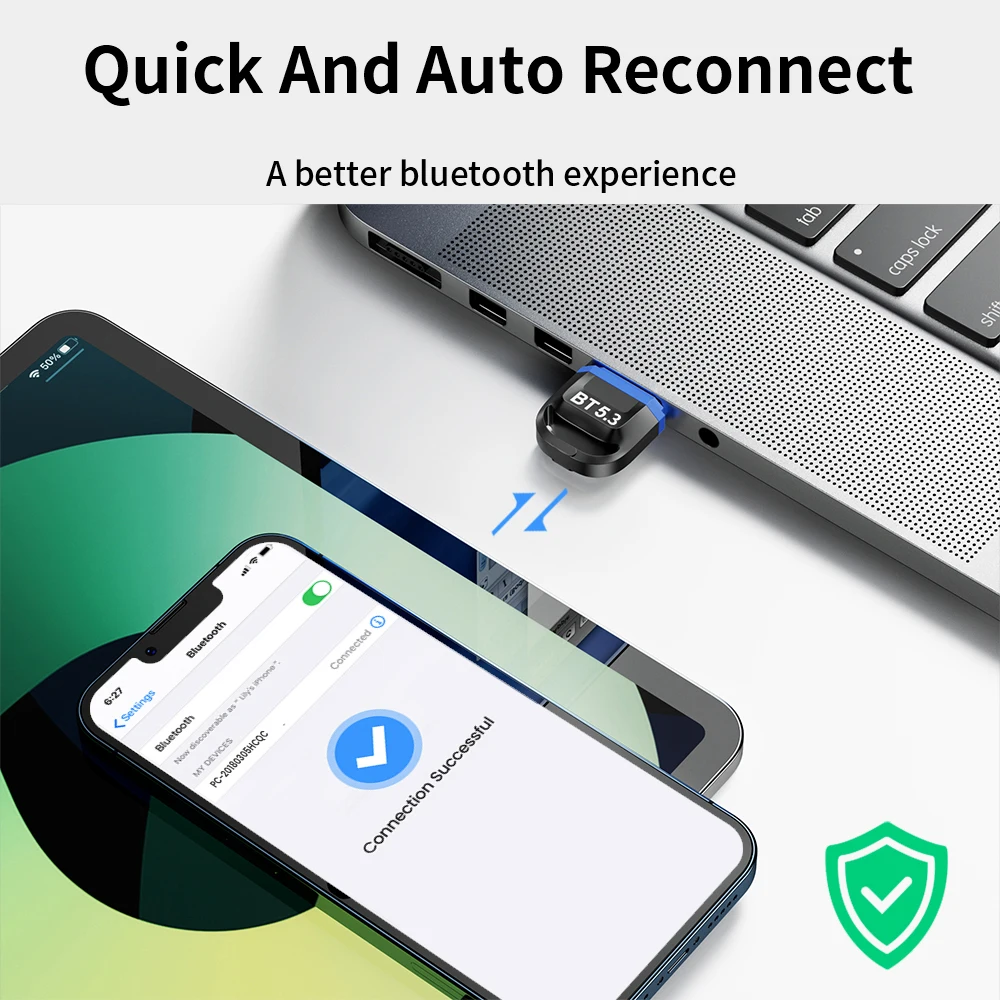 Bluetooth Adapter Bluetooth Dongle Receptor Usb Bluetooth Receiver for PC Bluetooth 5.3 5.0 Adpatador for Wireless Mouse 5 0