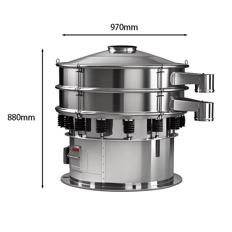 Rotary Vibrating Screen Food Grade Stainless Steel High Efficiency Motor Red Bean Spice Screening Machine with High Precision