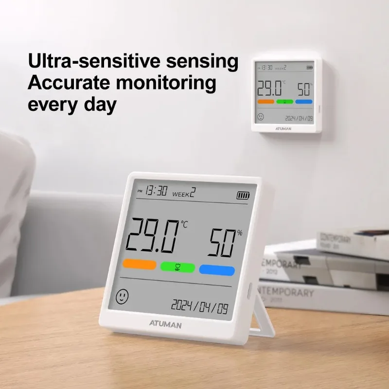 DUKA Atuman LCD Electronic Digital Temperature Humidity THSE Meter Clock Home Thermometer Hygrometer Sensor Weather Station