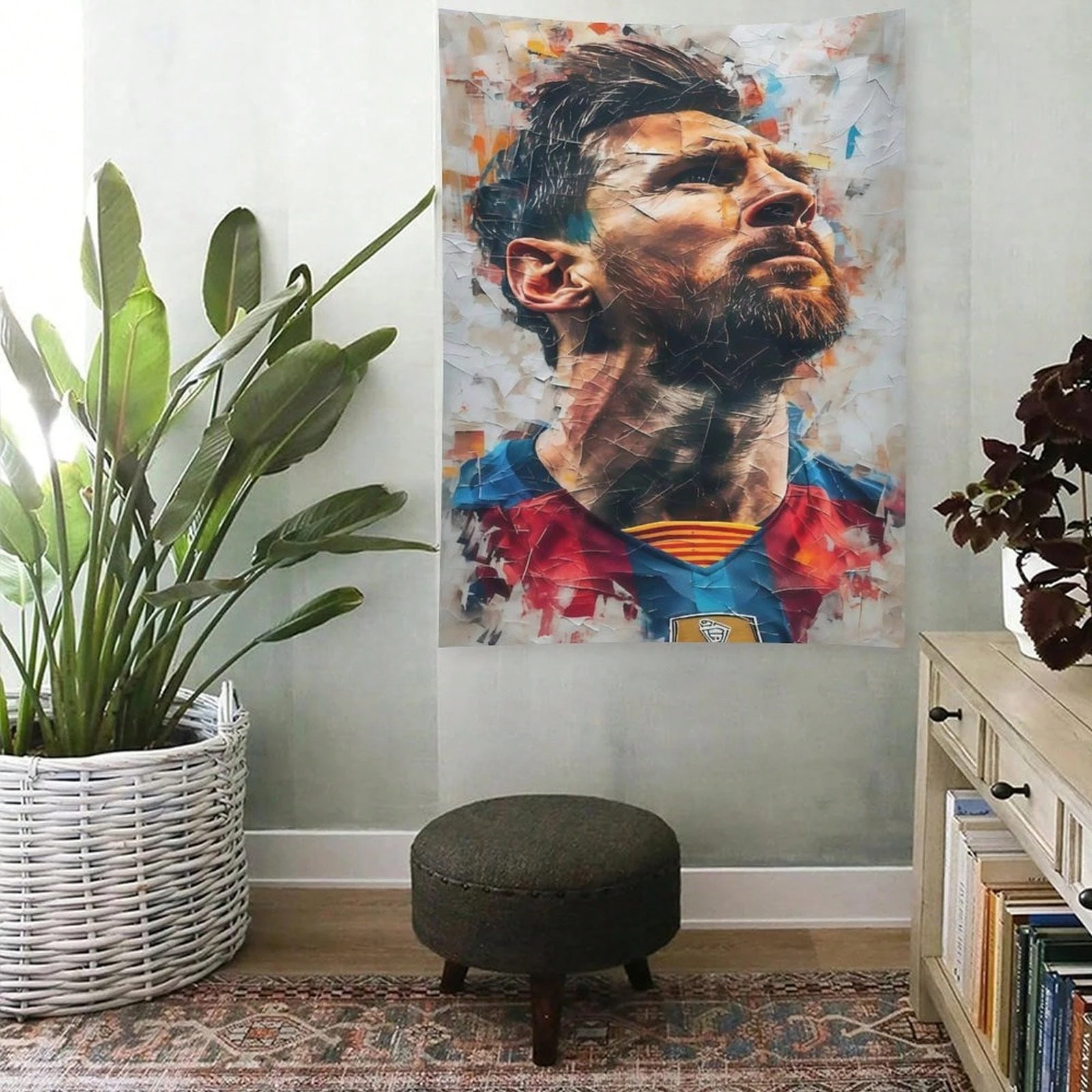 Football Star Messi Tapestry Flags Banner, Real Madrid Fans Merengues Liga Champions Soccer Durable Indoor Outdoor