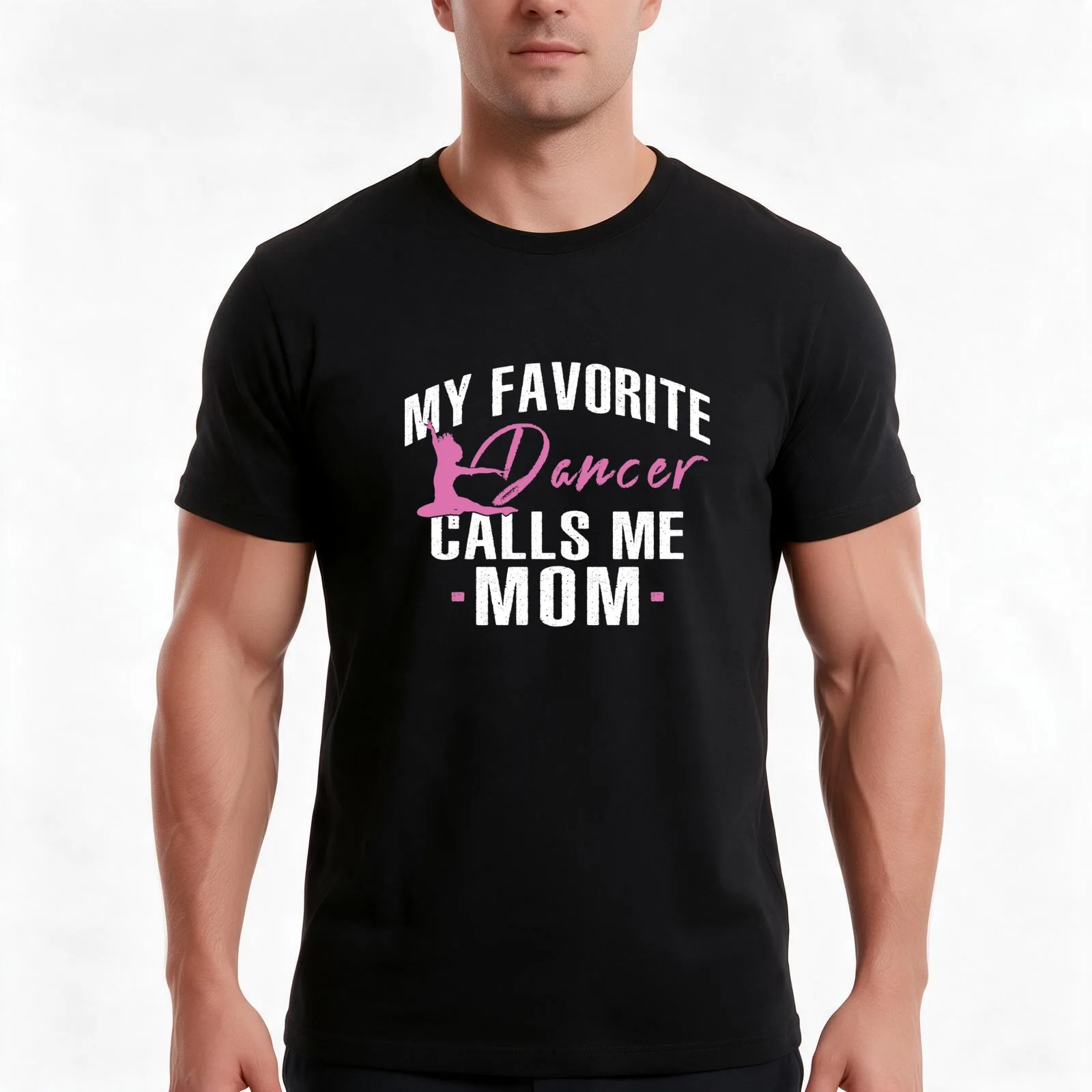 My Favorite Dancer Calls Me Mom T-Shirt, Summer Casual Cotton Tee, Oversized Streetwear Tops, Vintage Graphic Print, 100% Cotton