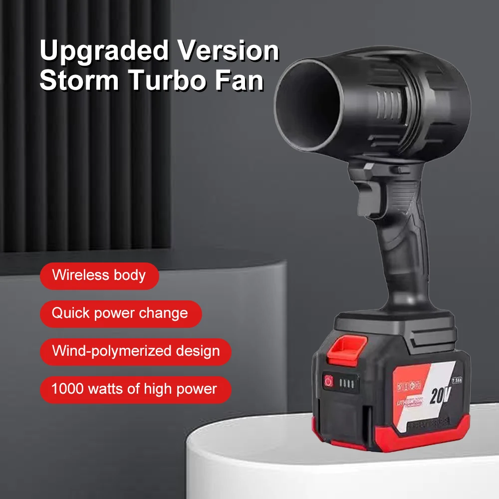 Turbo Handheld Air Blower com Bateria De Lítio Forte Água De Folha De Sopro, Alta Potência Secador De Cabelo, Mini Turbo Jet, Motor Sem Escova