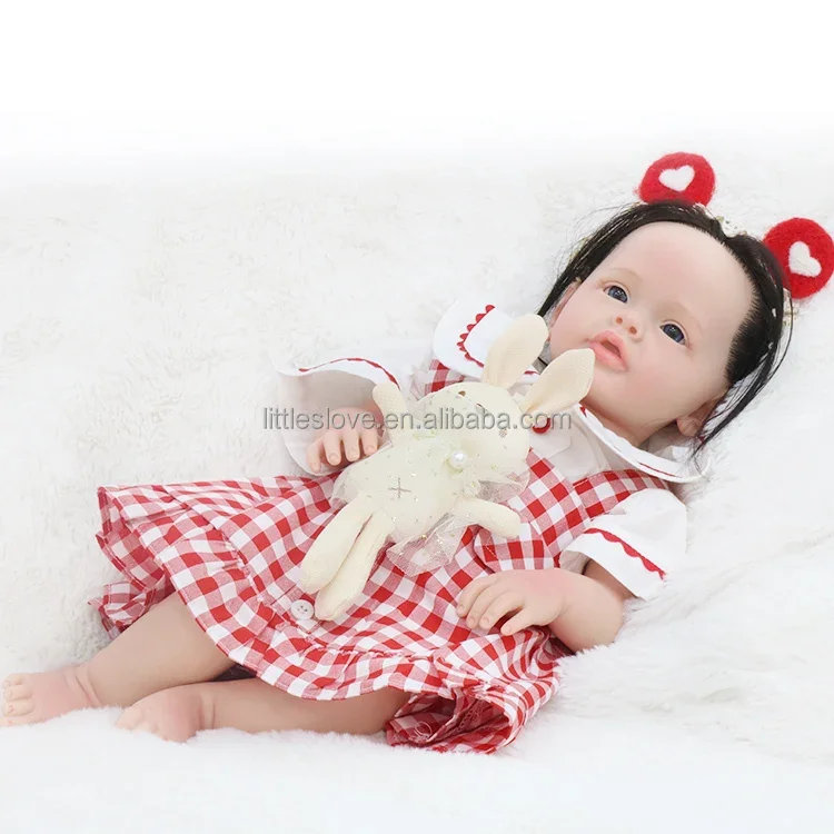 22 inches Real Silicone Reborn Baby Dolls Platinum Silicone Baby Girl Doll