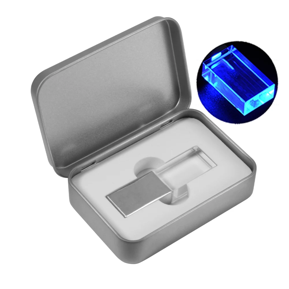 

USB 2.0 Flash Drives 64GB Crystal U disk Business GIFT Fashion Pen drive 32GB U disk pen usb 128GB Memory stick