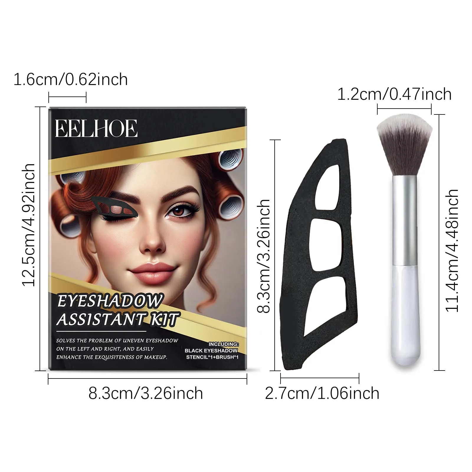 Strumento riutilizzabile per ombretto femminile Modello per trucco rapido per occhi Strumenti portatili per trucco per ombretto da viaggio adatti ai principianti