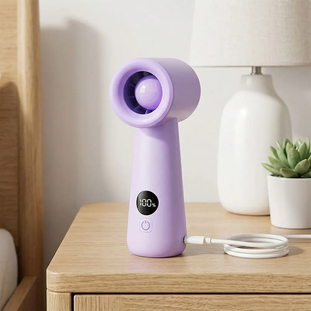 

100 Speed Adjustable Handheld Fan Digital Display Quiet Operation Portable Mini Fan High Speed Long Battery Life Personal Fan