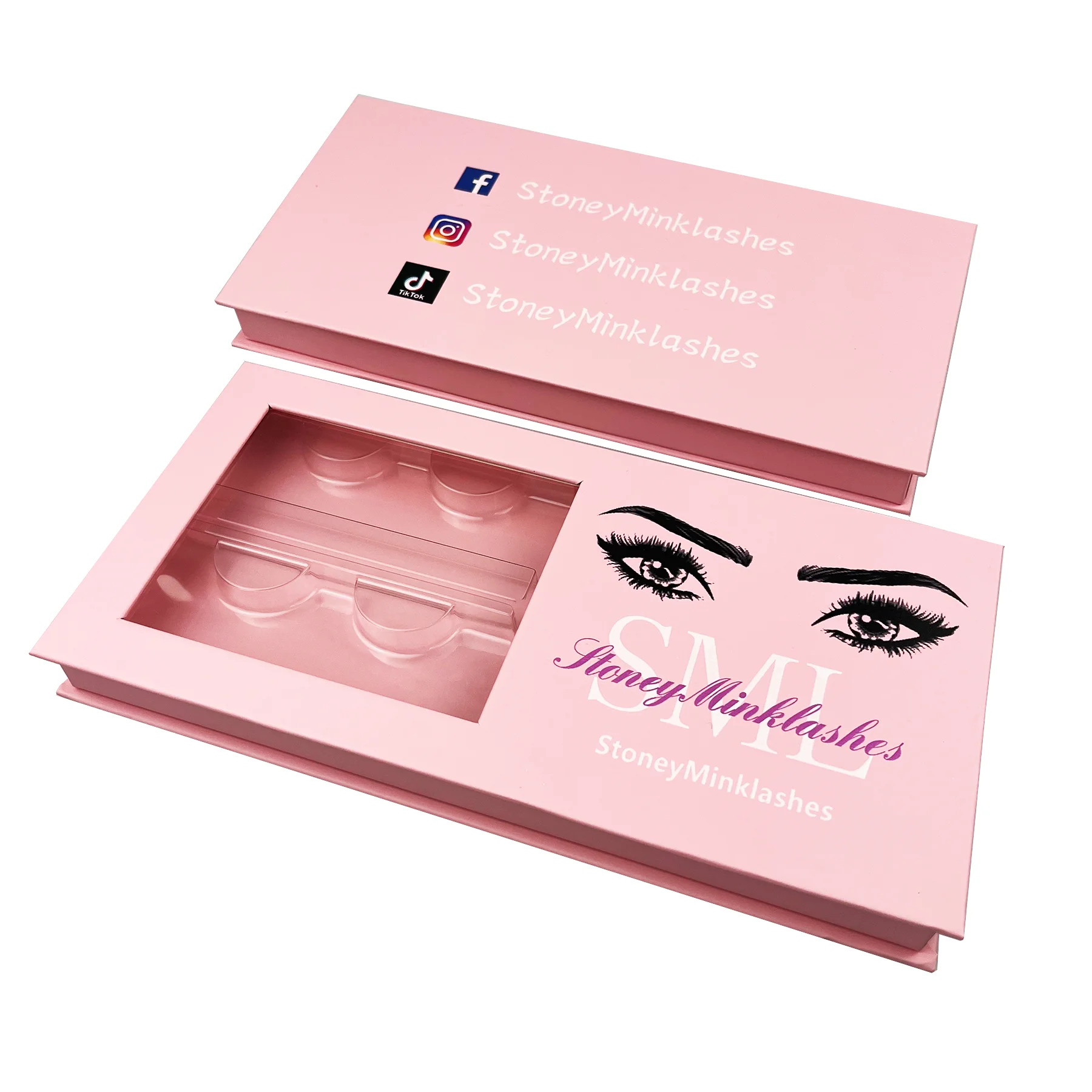 Wholesale Multiple False Lash Book Custom  Private Logo Eyelash Packaging Box Fake 3D Mink Lashes Strip Packing Empty Case