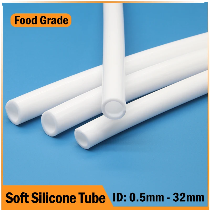 

1/3/5/10M White Food Grade Soft Silicone Rubber Hose ID 0.5~32mm OD 1~38mm Flexible Garden Rubber Hose Aquarium Soft Tubing Pipe