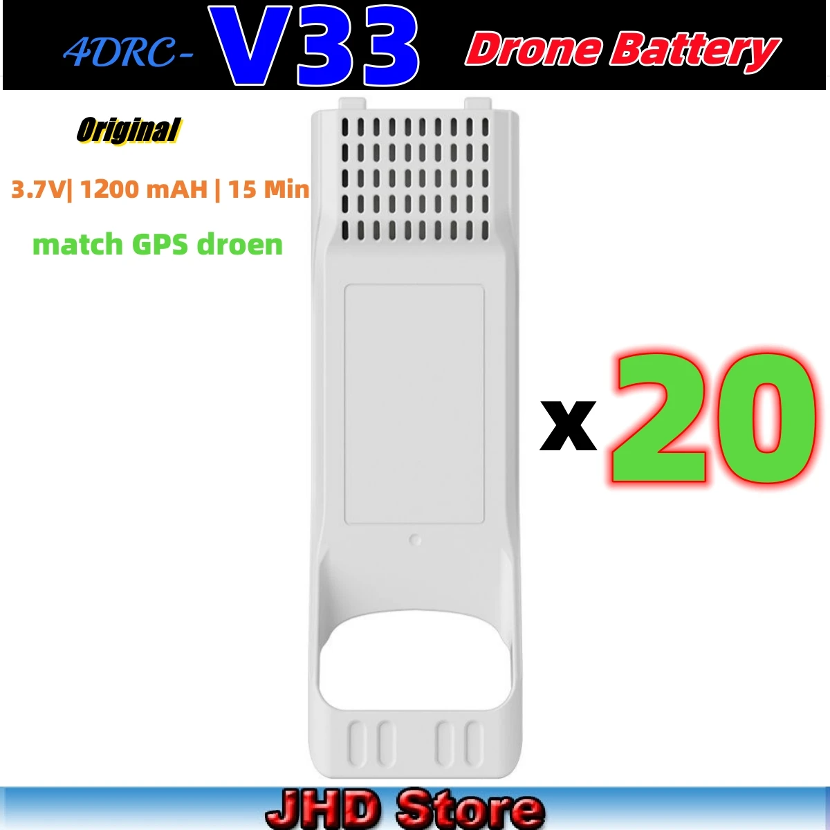 JHD 오리지널 4DRC V33 배터리, 4D-V33 RC 드론 배터리, 1200 mAh 배터리, 4DRC-V33 드론 액세서리, V33 RC 비행기 배터리