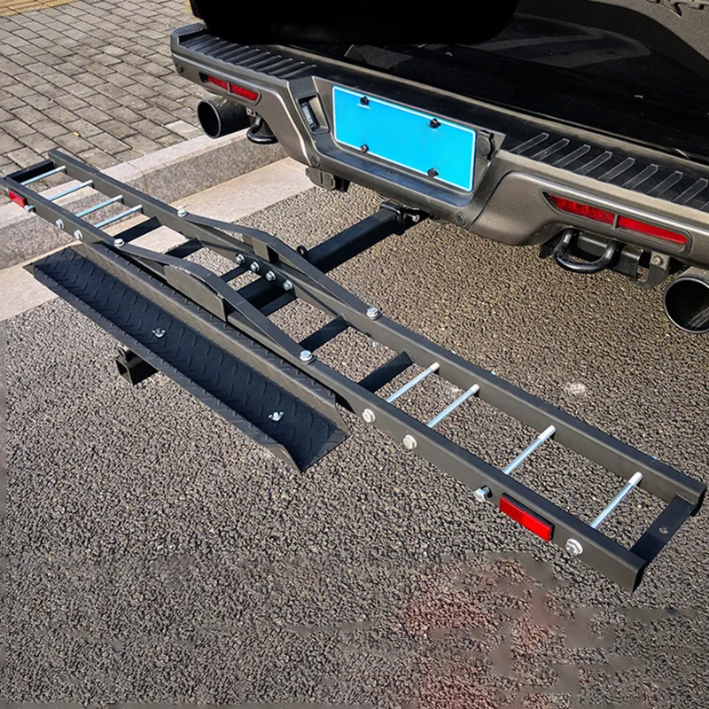 Car Rear Trailer Motorcycle Hitch Bracket Off-Road Bicycle Scooter Trailer Bracket Ramp Anti Swing Anti Tilt Maximum Load 200KG