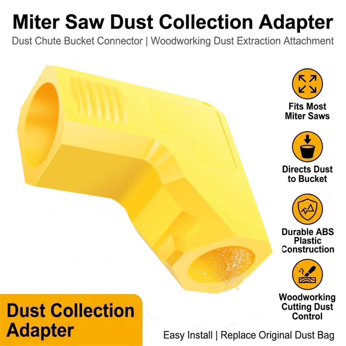 Table Saw Dust Collection Chute Adapter 2.5 Inch for DeWalt DWE7485 DW745 DWE7491RS Woodworking Dust Port Hook 5 Gallon Bucket