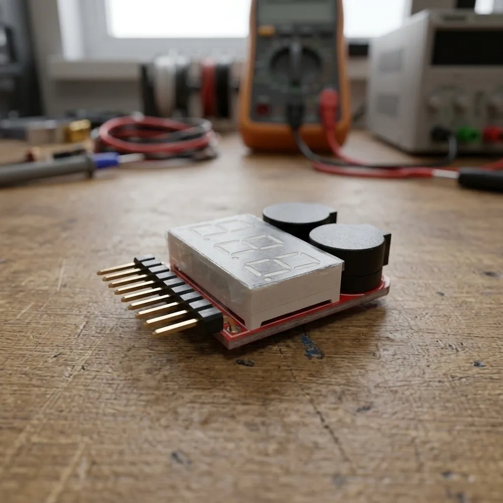 Battery Voltage Tester for lipo Battery Tester Voltage Detection Precision Alarm Set for value Range Size: 40mm X 25mm X 11mm