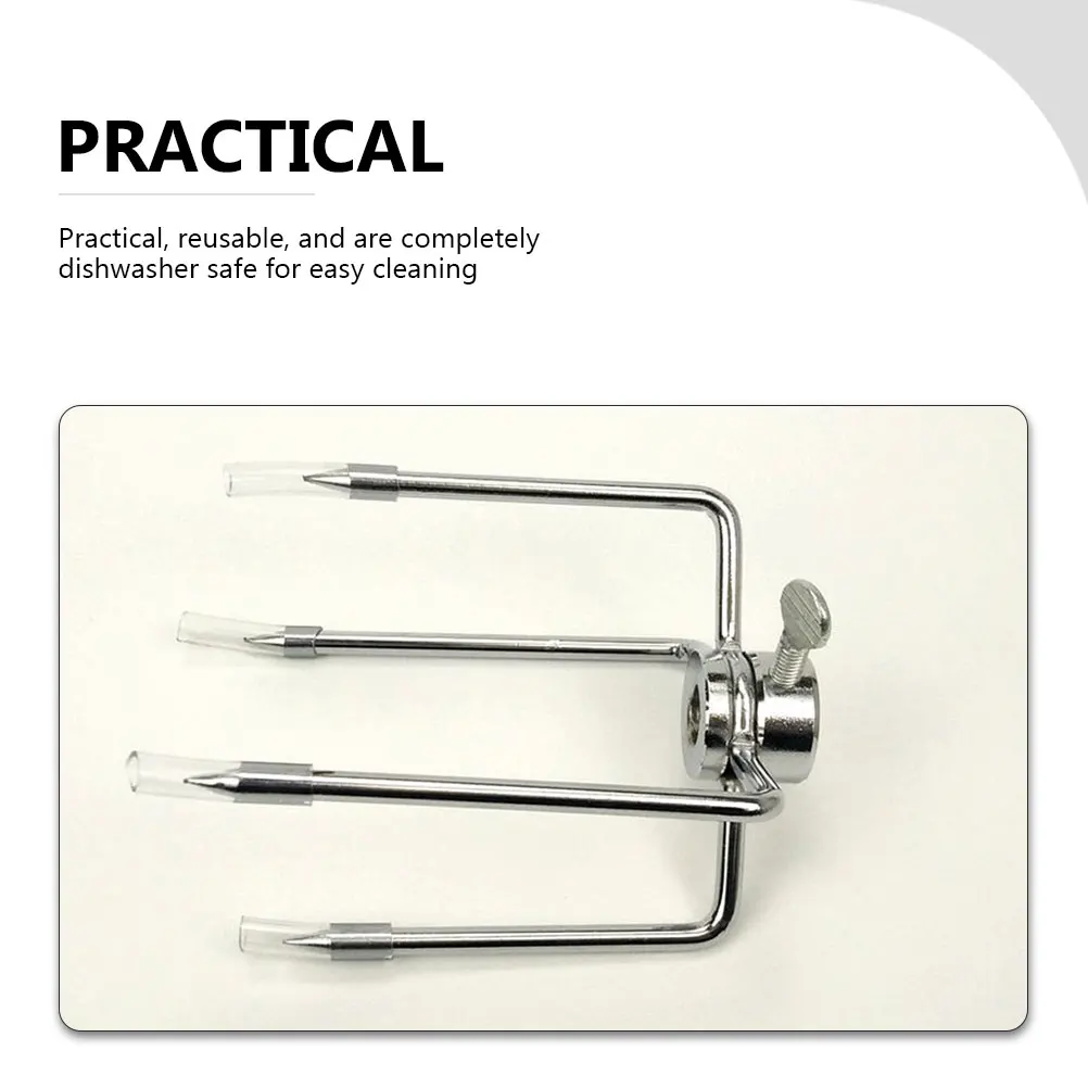 

2pcs BBQ Meat Forks Durable Iron Accessories Silver Metal Round Reusable Dishwasher Safe Practical Outdoor Camping Party