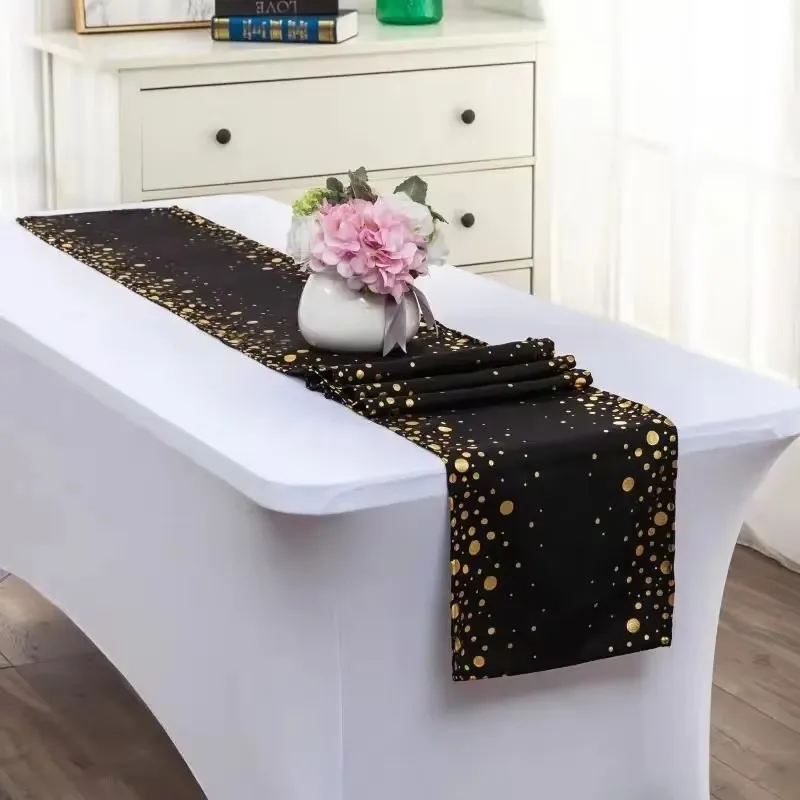 High Quality Hot Stamping Dot Printed Table Runner Simple Home Festival Decoration Table Runner New Solid Color Table Runner