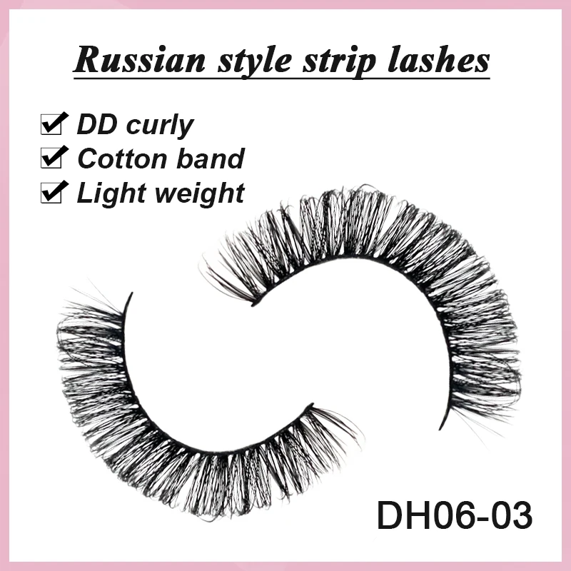 Russian Strip Lashes Fluffy Mink 10 Pairs 3D Russian Volume Handmade Fake Eyelashes Extensions Wispy Lashes Makeup Cilios