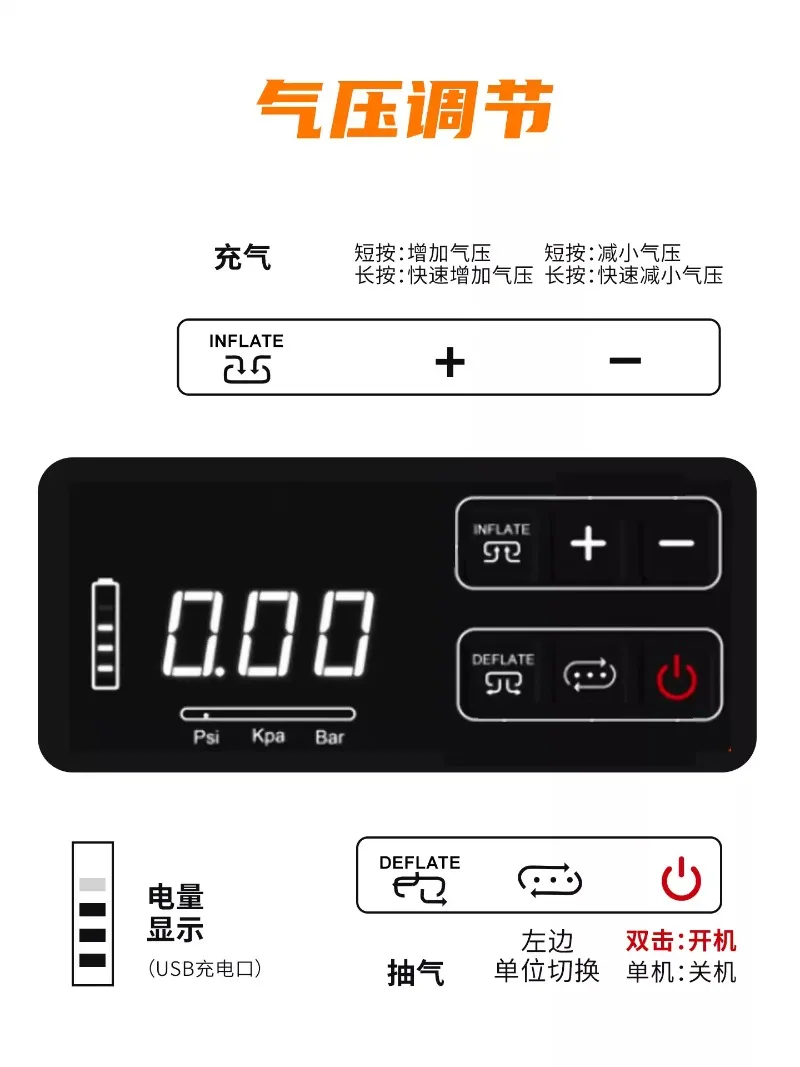 

GR-133P Lithium battery electric air pump kayak paddle board air pump tent pumping dual-purpose battery pump
