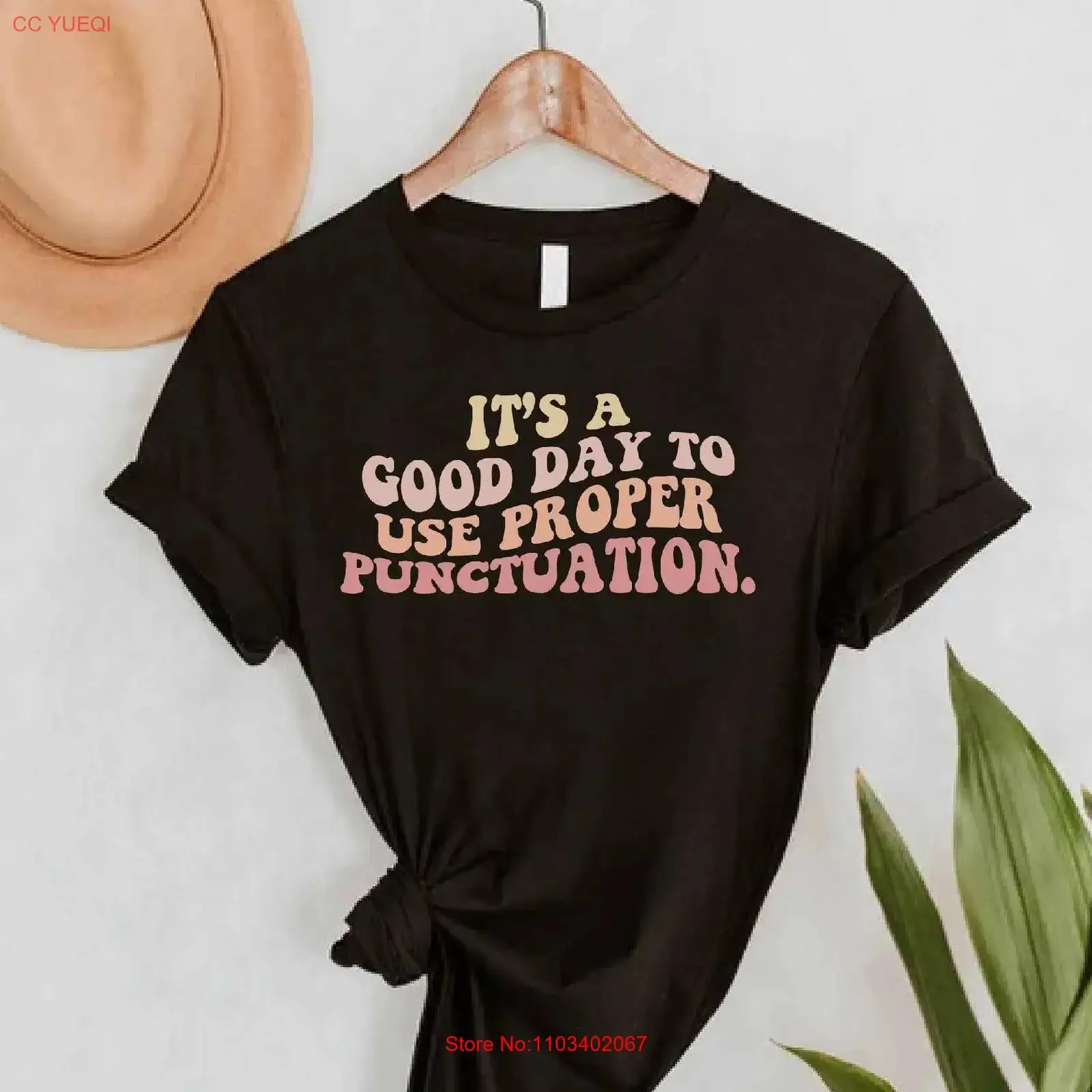 T-shirt humoristique sur la grammaire pour professeur d'anglais, avec motifs de ponctuation, style vintage délavé, doux, légèrement unisexe, graphique, décontracté