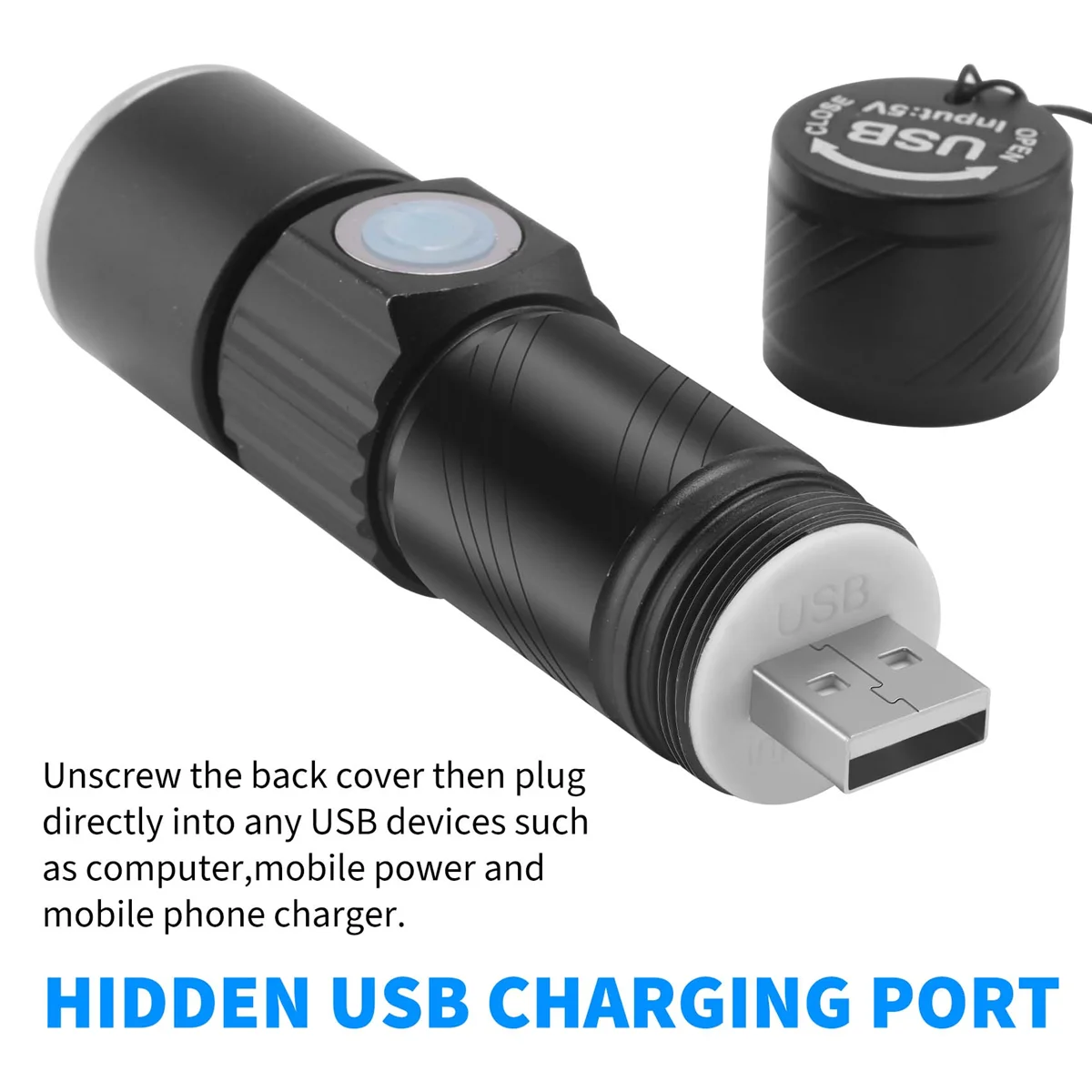 USB 충전식 LED 손전등, 방수 검사 반려동물 소변 토치 램프, 395Nm UV 라이트, 블랙라이트