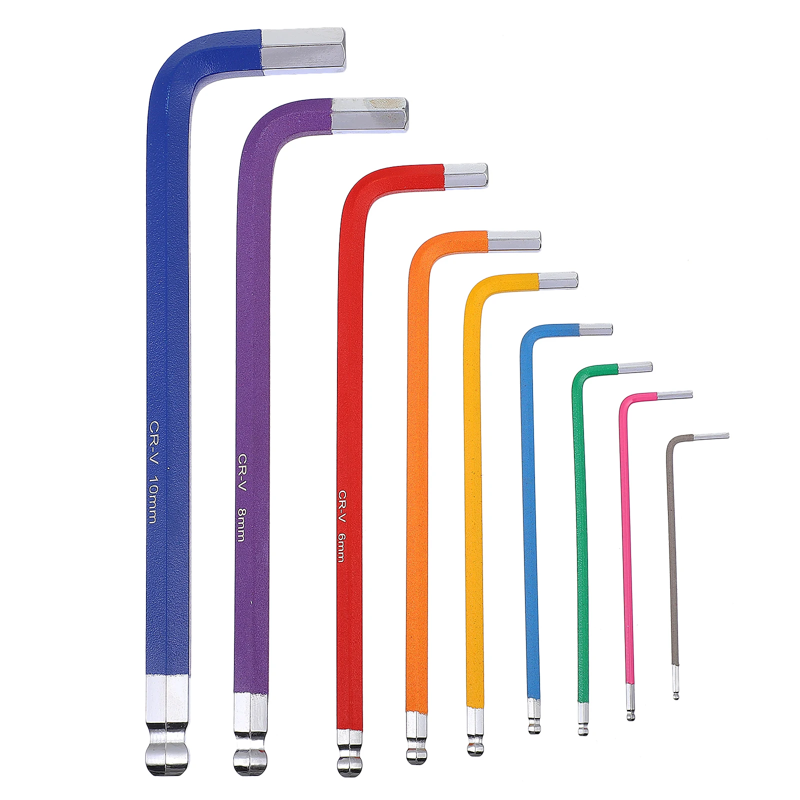 

9 Pcs Hexagon Wrench Set Steel Multi-function Colored Repairing Tools Long Handle Anti Rust Wrench Hand Tools Kit