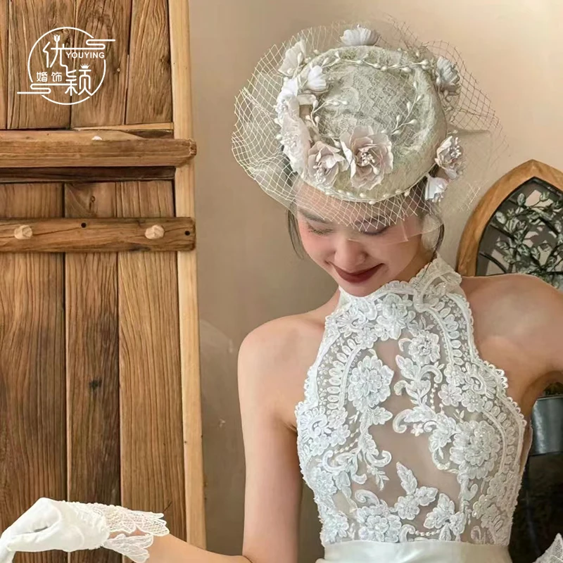 

Vintage Flower Lace Fascinator Hat Handmade High Quality British Ladies Elegant Wedding Church Tea Party Fascinators Headpiece