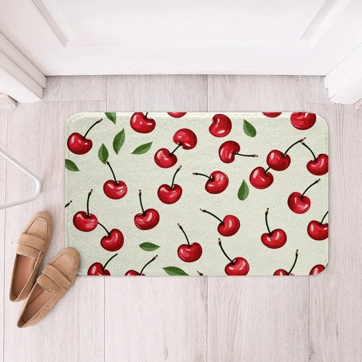 Vivid Cherry Bathroom Rug Delicious Fruits Pattern New Entrance Floor Mat Bathroom Absorbent Foot Door Mat Decoration