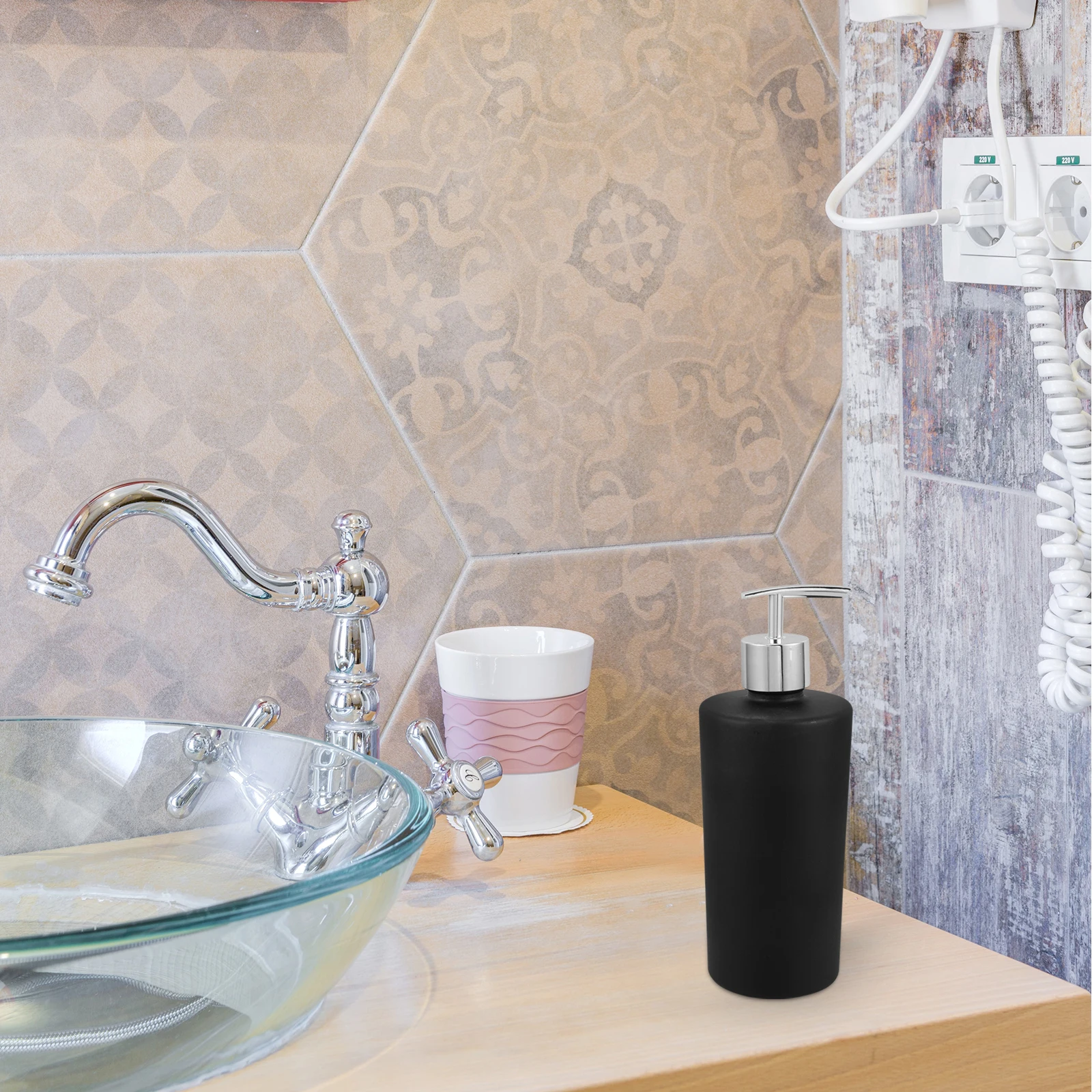 

Desktop Liquid Soap Dispenser Shampoo Refillable Eco Bottle for Home Hotel Bathroom Kitchen Foam Lotion Pump