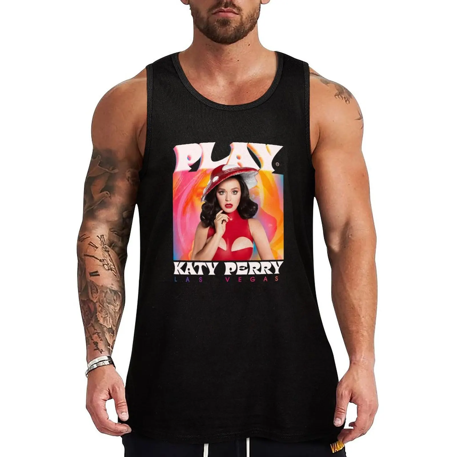 

Katy Perry Play Admat Tank Top Gym Training Tank Top Quick Dry Athletic Sleeveless