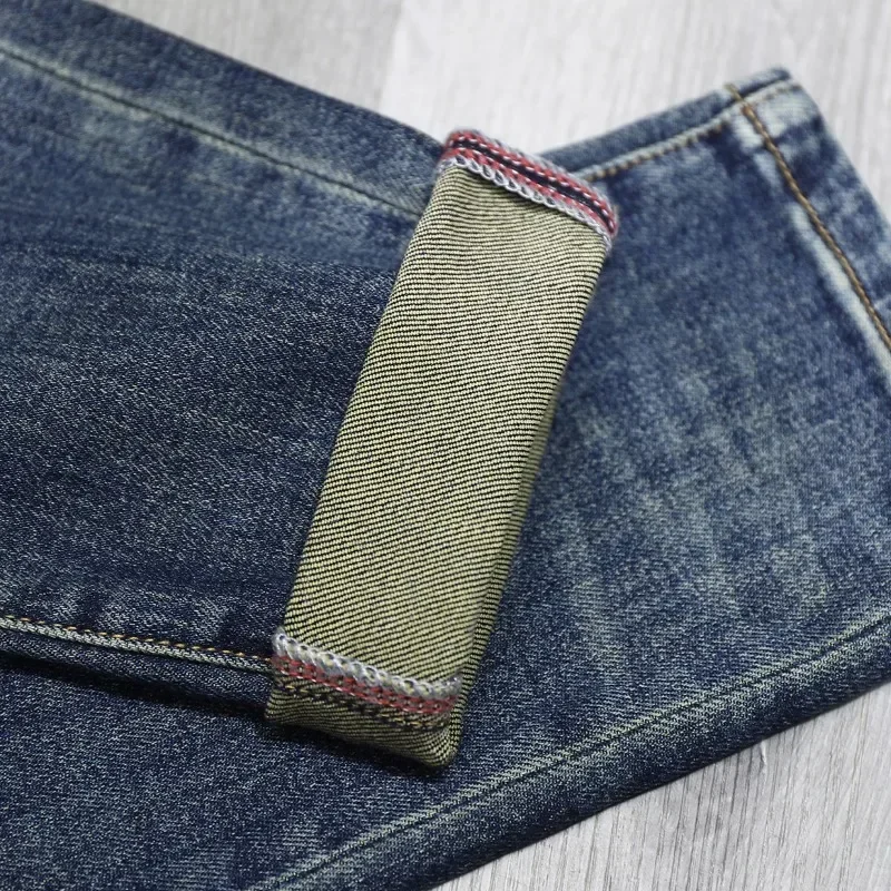 Otoño nuevo Retro carta Patchwork Jeans hombres impreso pantalones elásticos ajustados hombre Y2k High Street Punk pantalones azules