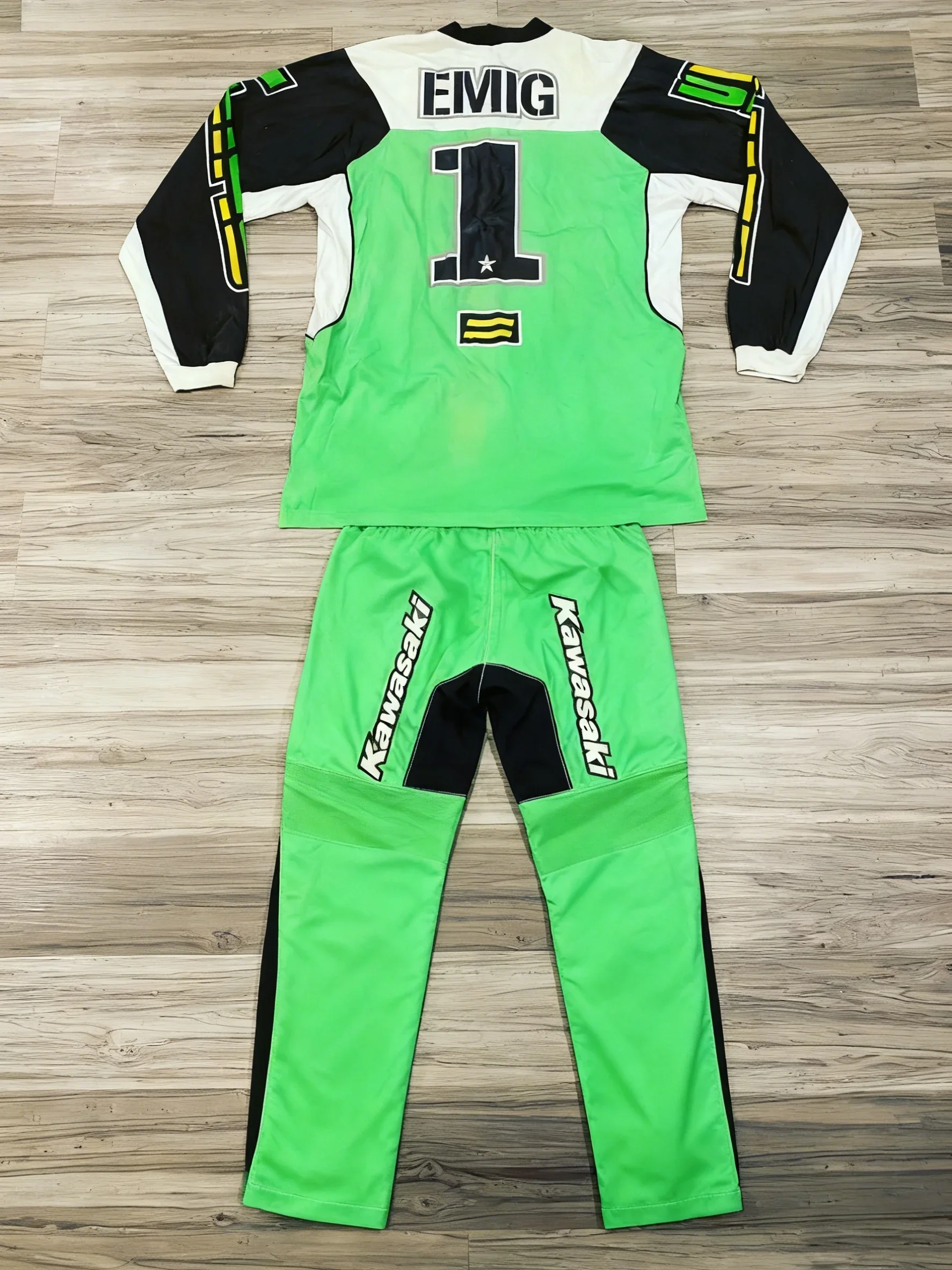 

Kawasaki Men's Off-Road Motorcycle Long Sleeve T-Shirt And Pants Set Quick Dry Breathable Outdoor Mountain Bike Sportswear