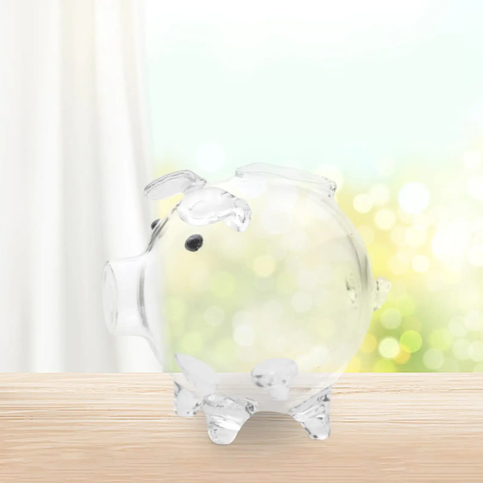 Glass Piggy Bank Table Decoration Cute Unopenable Money Bank