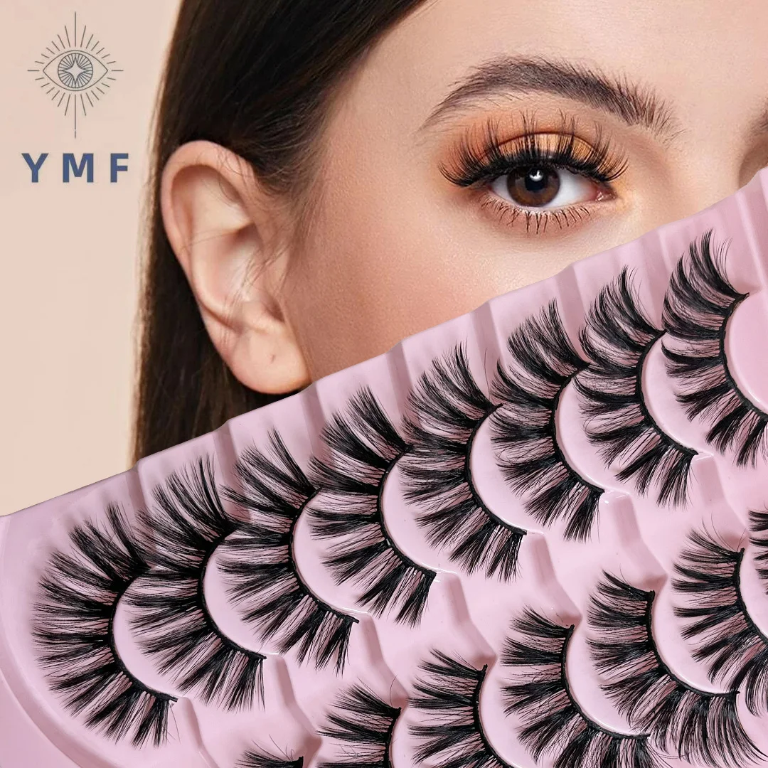 8 Pairs of Explosive Chemical Fiber False Eyelashes are Multi-Layered Thick, Three-Dimensional Messy and Fluffy Eyelashes