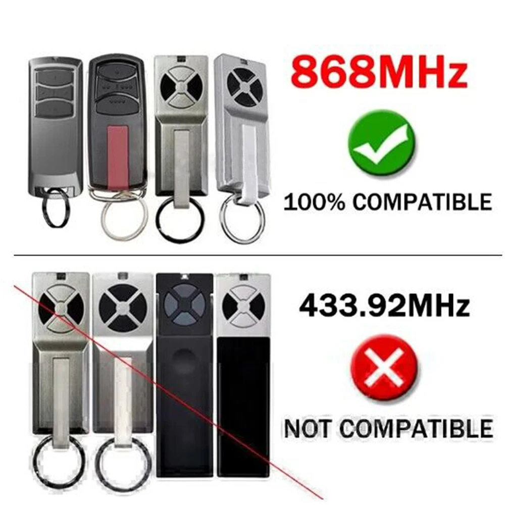For 868MHz TX4EVF TX2REV TX4REV TX4REVF Gate Remote Control Garage Door Opener Hand Transmitter Key