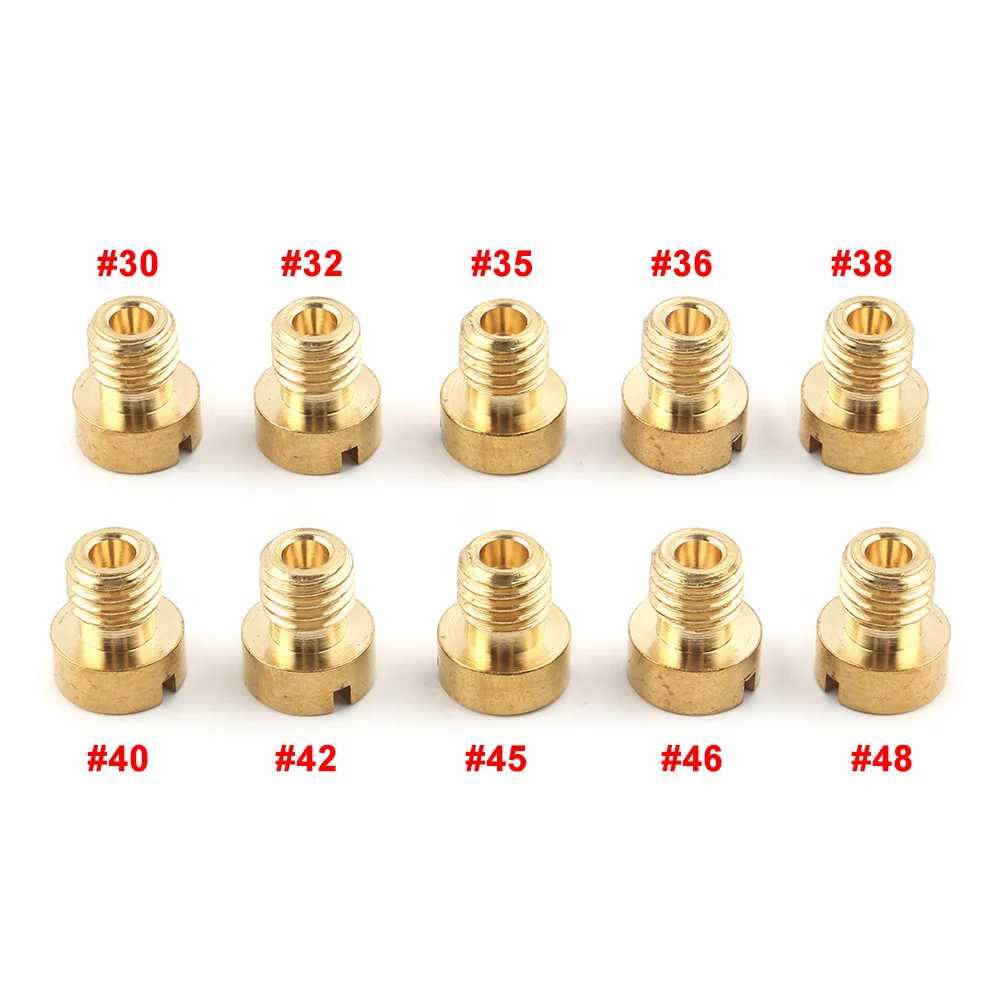 10Pcs Motorcycle 30-48 M5 Main jet For Dellorto Carburetor SHA SHB UA UB PHBG VHB-CS VHBT-CS