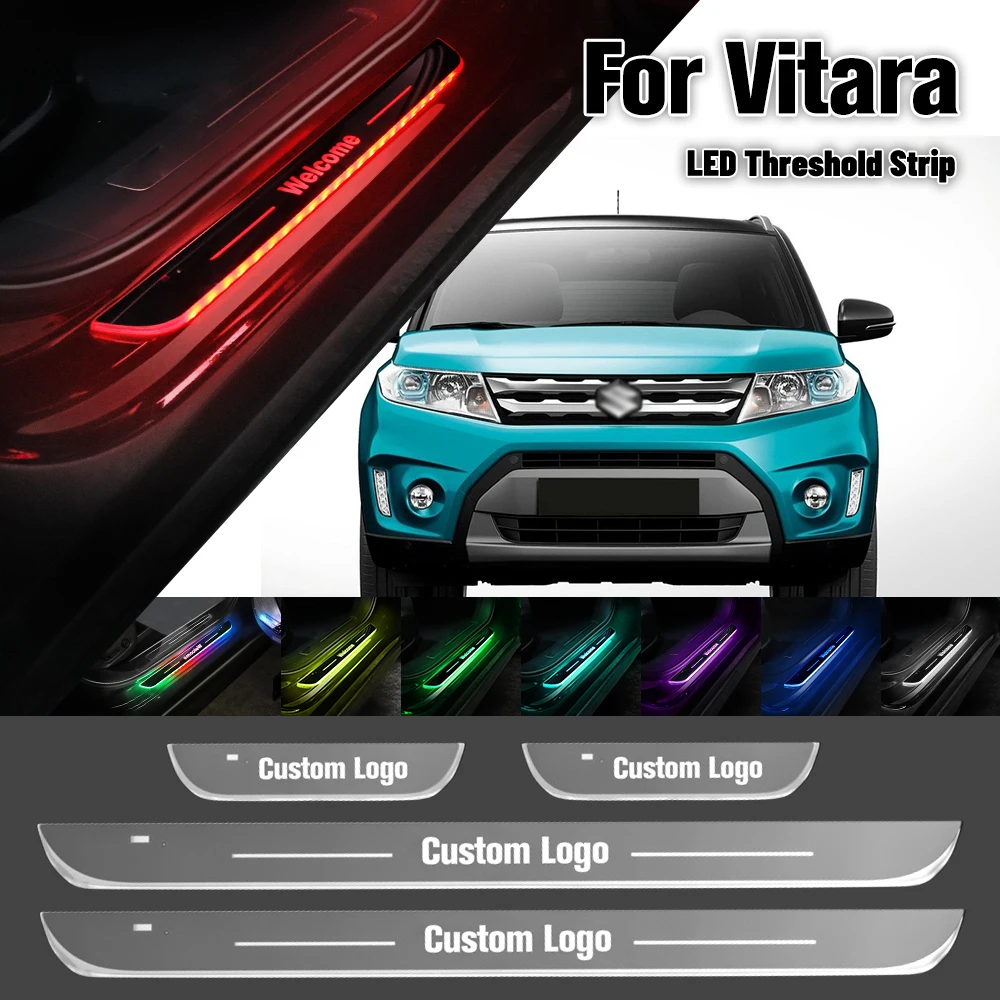 

For Suzuki Vitara 2015-2023 Car Door Sill Light Customized Logo LED 2019 2020 2021 2022 Welcome Threshold Pedal Lamp Accessories