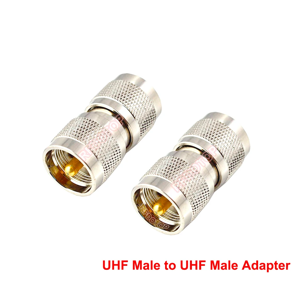 50PCS/lot UHF Male to SL16 UHF SO239 PL-259 Male Plug Connector for Radio Antenna UHF PL259-J to UHF SO239-J RF Coaxial Adapter