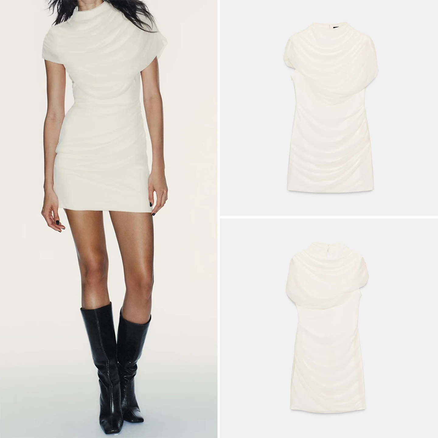 Or emendado decorativo em camadas feminino dr versátil 2025 outono novo sle z outro tecido ort sve bodycon dr