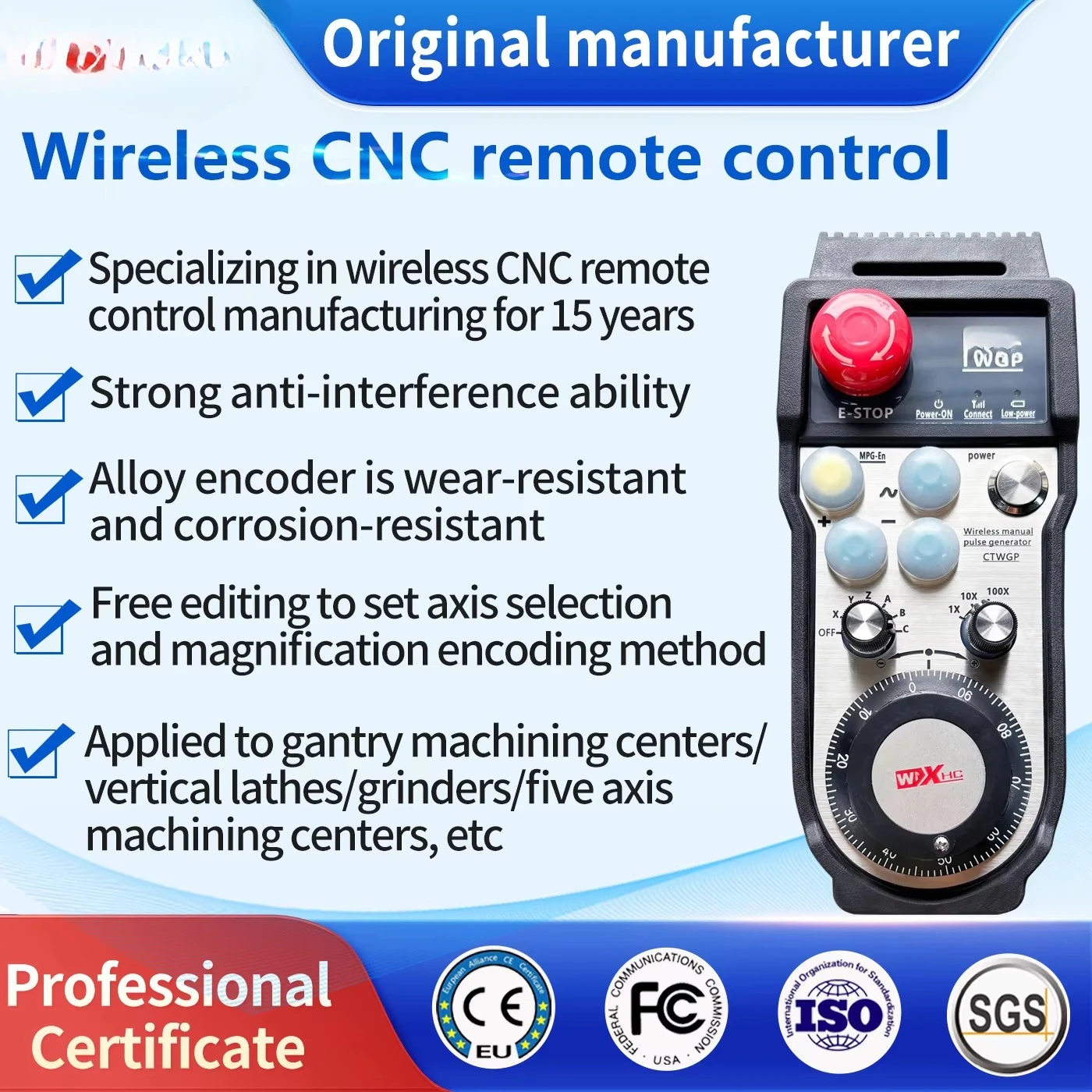 Numerical control lathe milling machine numerical control machining spare parts remote 6 axis electronic  pendant