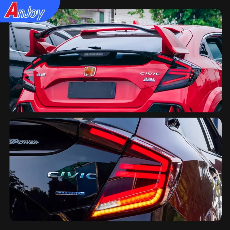 LED Tail Lights for Honda Civic10 Th Gen Type R Hatchback 2016-2021 Animation Indicator Sequential Turning Signal Tail Lamps