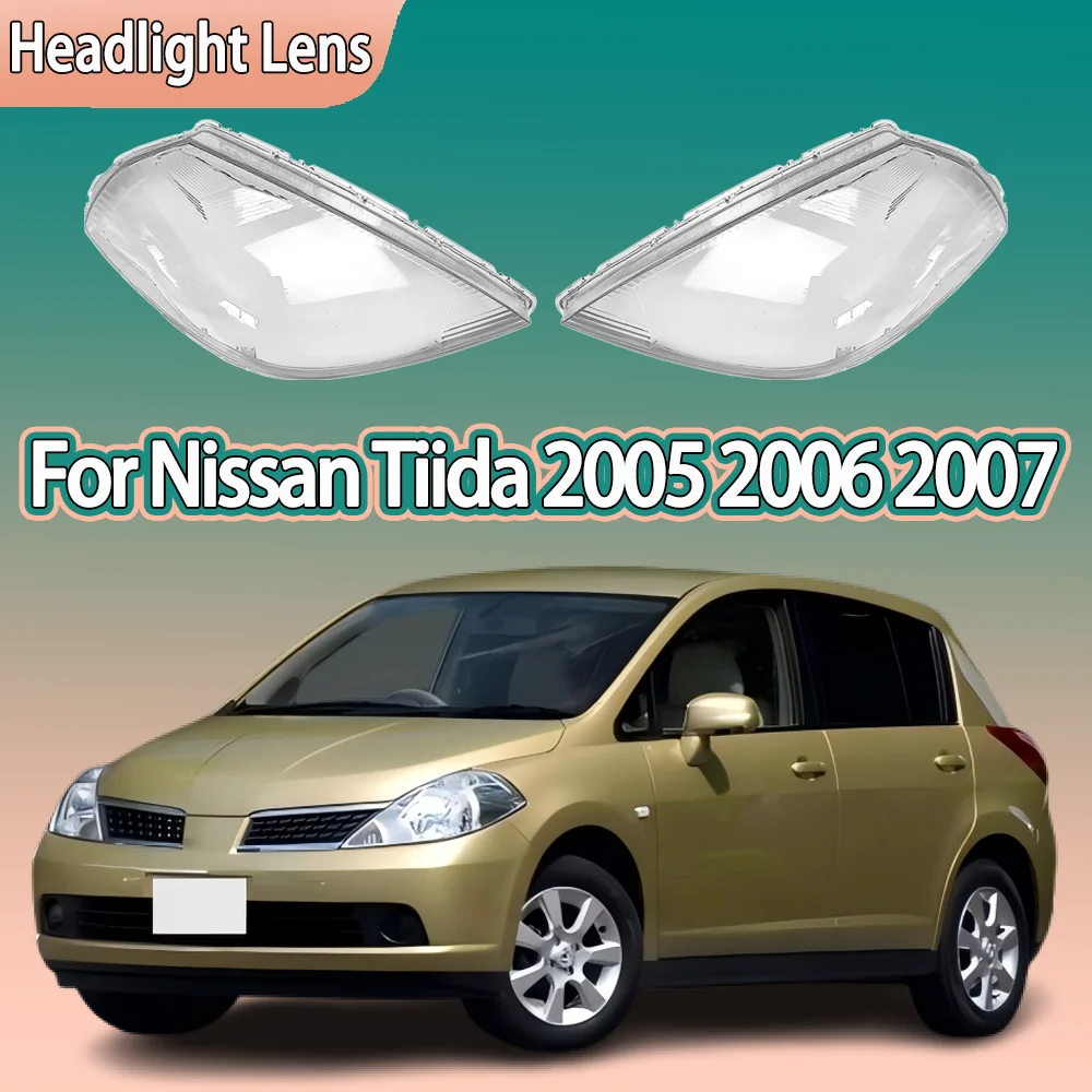 For Nissan Tiida 2005 2006 2007 Front Headlamp Cover Transparent Headlight Shell Lens Plexiglass Replace Original Lampshade