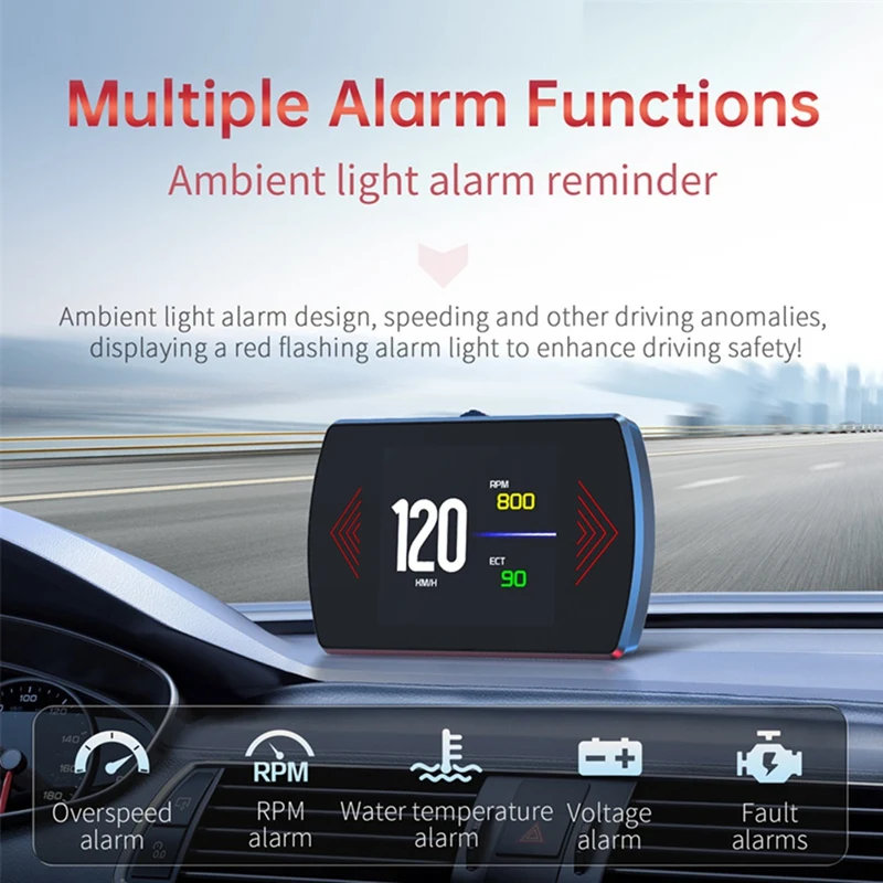 Super Sale P12S Dual System OBD2 Car HUD Display Smart Digital Meter for Speed & Fuel Monitoring