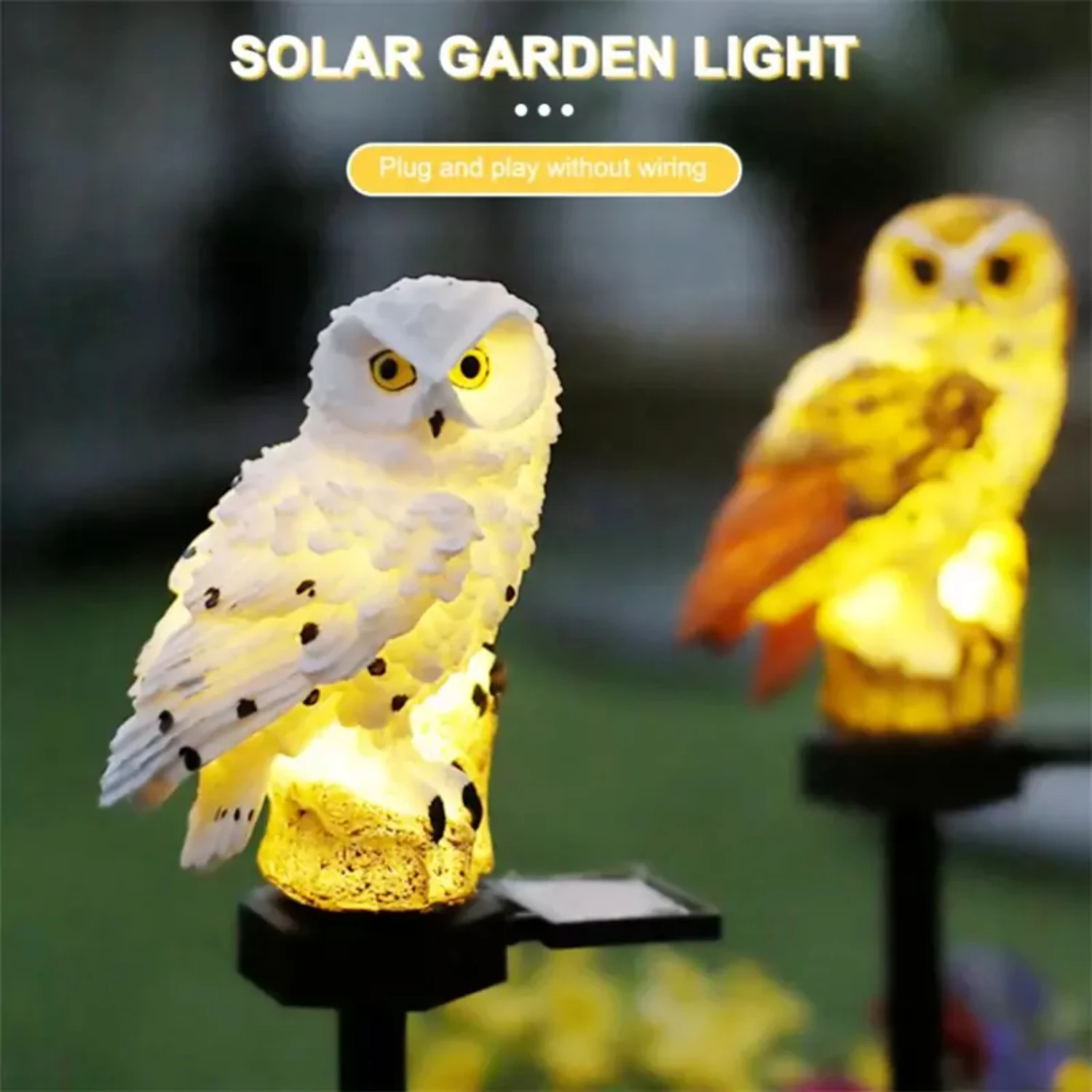 

Outdoor Solar Power LED Owl Light Garden Yard Landscape Decor Lamp Waterproof