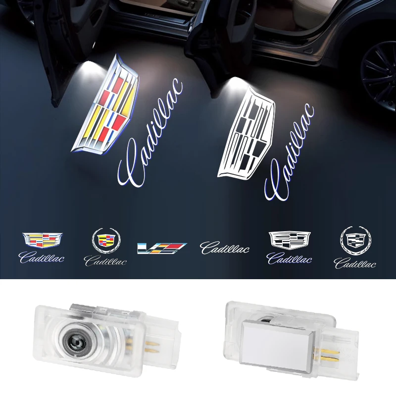 2 Piezas de Lámpara de Bienvenida LED para Puerta de Coche, Proyector Láser con Logotipo, Emblema de Iluminación para Cadillac CT5, CT6, XT4, XT5, XT6, ATS, SRX, XTS, CTS