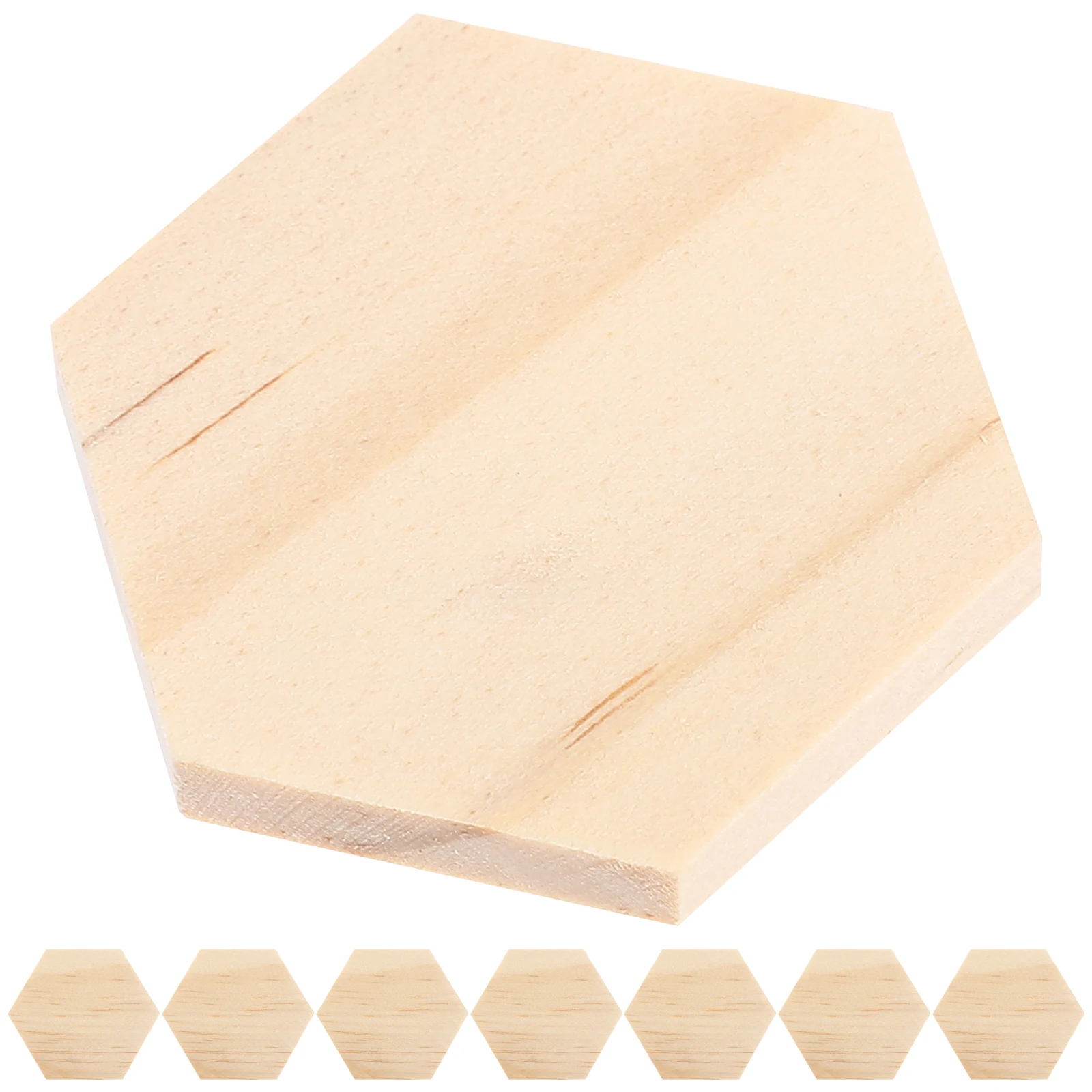 

25 PCS Hexagonal Wood Chips Tag Blank Slices for Crafting Shapes Crafts Wooden Supplies Artists Tiles Home Decor