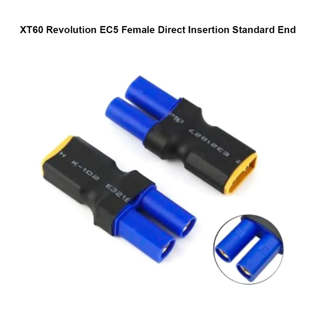 Multifunctional Adapter XT60 to T Plug Model XT90 EC3 14AWG Airplane Battery Revolving Plastic for 2pcs
