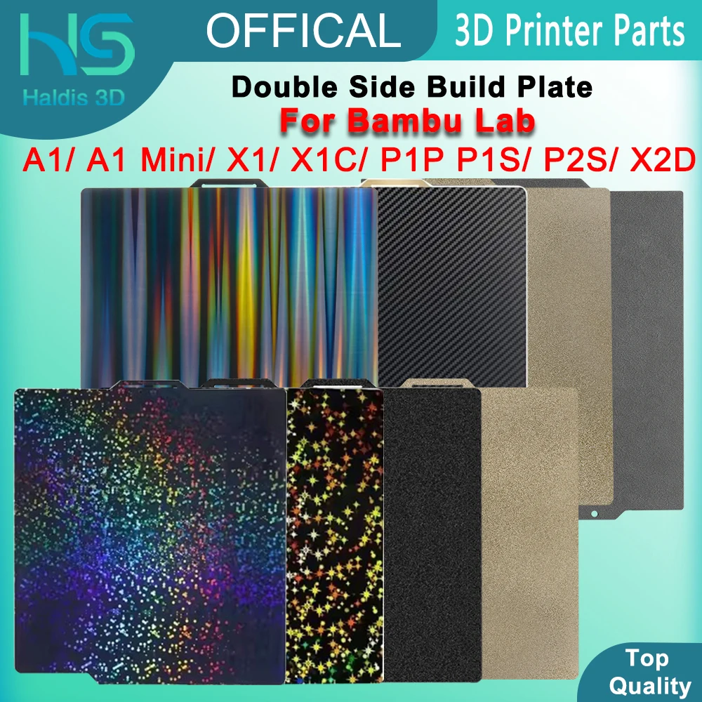 Double Side Build Plate For Bambu Lab A1 X1 X1C P1P P1S P2S X2D Smooth PEI Sheet PEO PET For Bambulab A1 Mini 3D Printer Heatbed