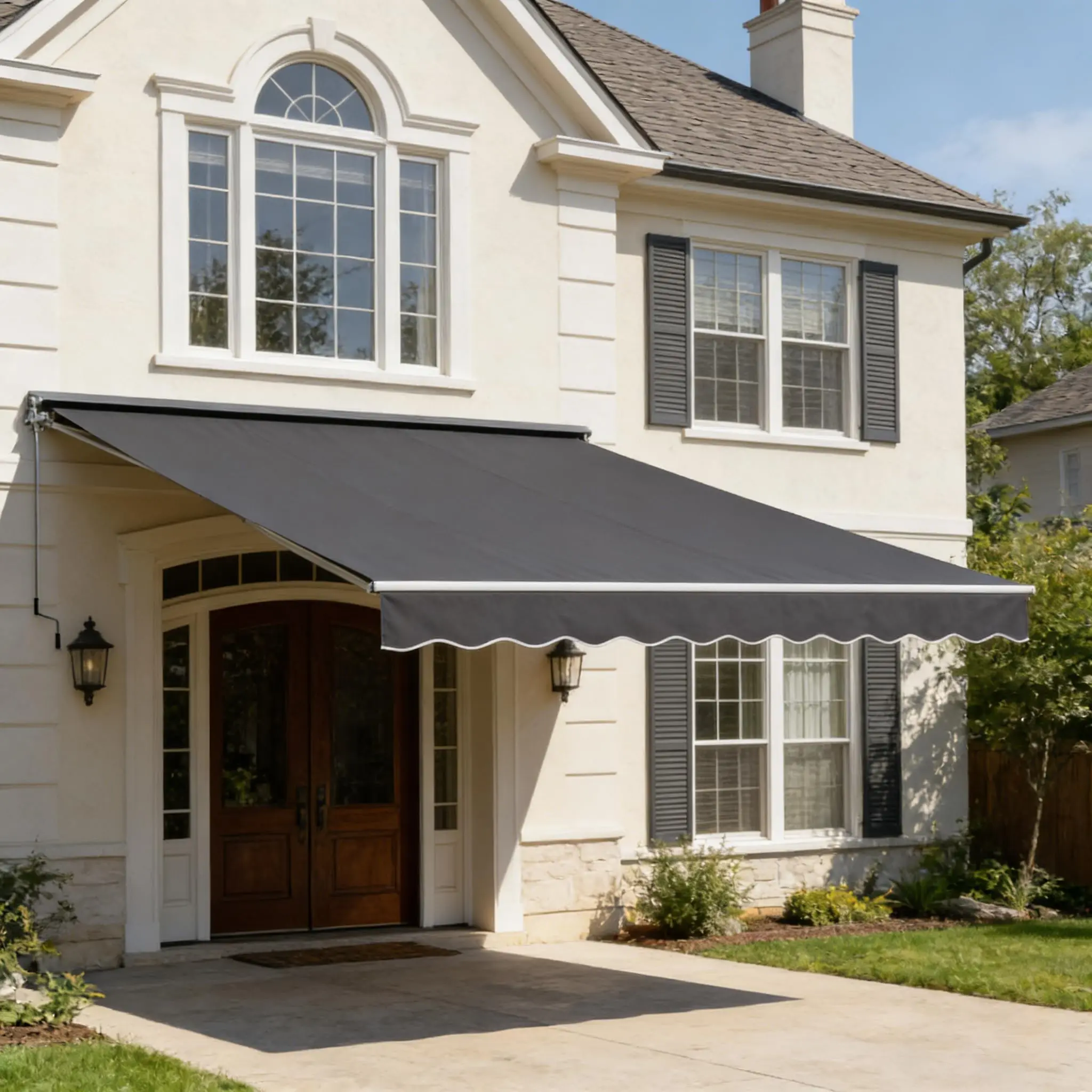 13' x 10' Awning for Patio, Sunsetter Retractable Awning Waterproof Cover Outdoor Patio Canopy, Sun Shade with Manual
